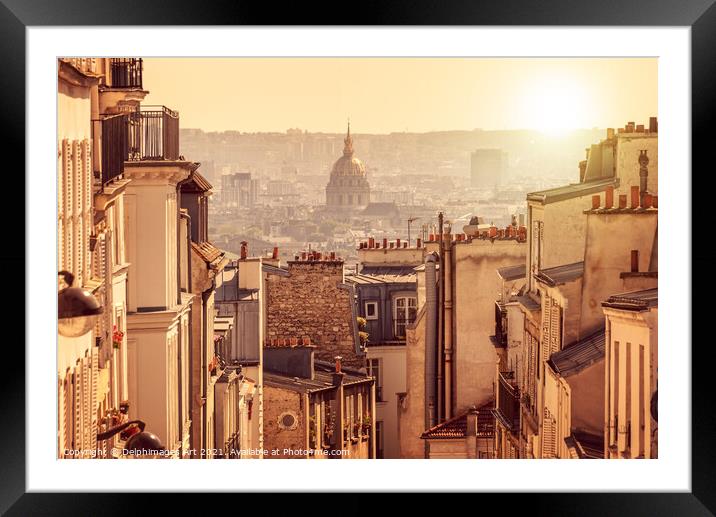 Paris view from Montmartre, landscape panorama Framed Mounted Print by Delphimages Art