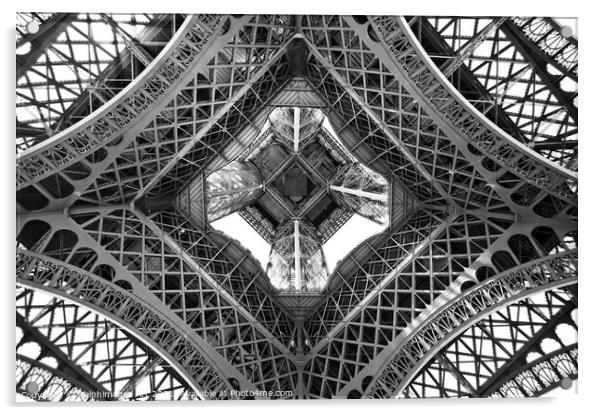 Eiffel tower abstract view from below Paris Acrylic by Delphimages Art