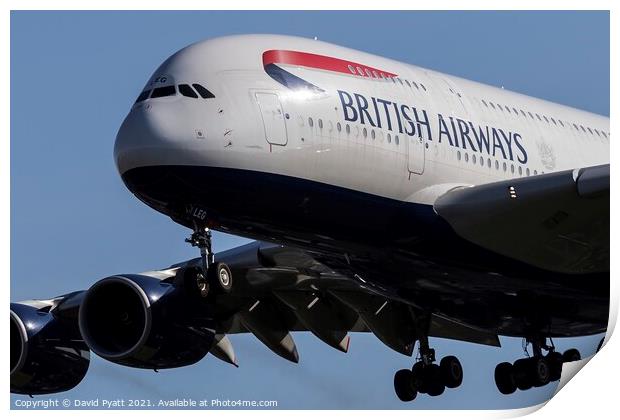 British Airways Airbus A380-841        Print by David Pyatt