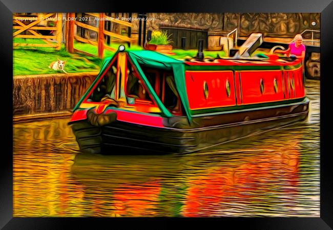 Leaving the lock. Framed Print by DAVID FLORY