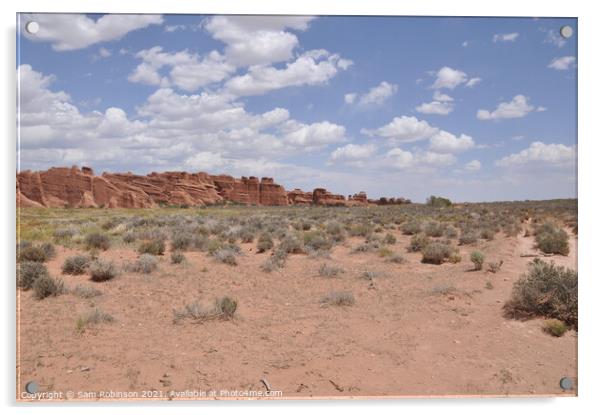 Desert Landscape Arches National Park Acrylic by Sam Robinson