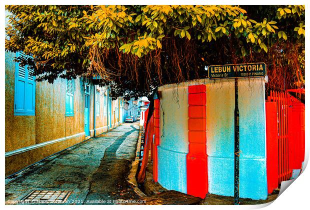 Empty side road in Georgetown, Penang, Malaysia Print by Hanif Setiawan