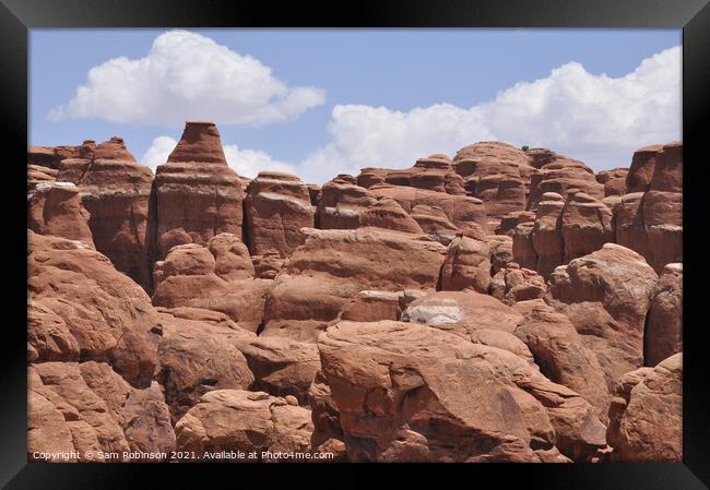 Fiery Furnace Close Up, Arches National Park Framed Print by Sam Robinson