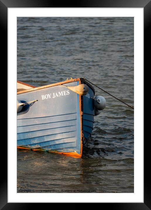 Boy James boat, Wells-Next-The-Sea, Norfolk Framed Mounted Print by Chris Yaxley