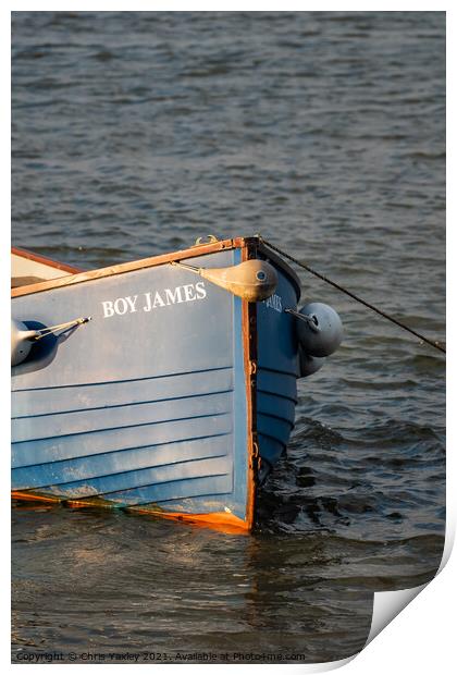 Boy James boat, Wells-Next-The-Sea, Norfolk Print by Chris Yaxley