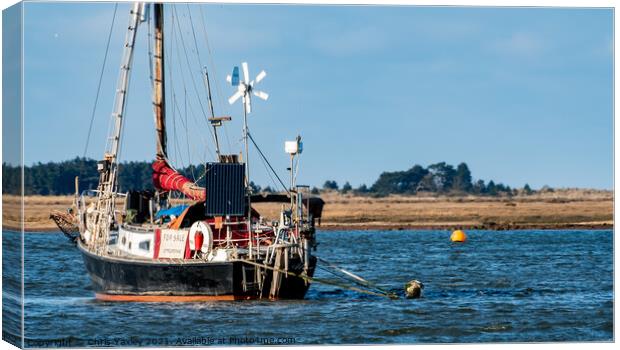 Sailing boat for sale in Wells-Next-The-Sea, Norfolk Canvas Print by Chris Yaxley
