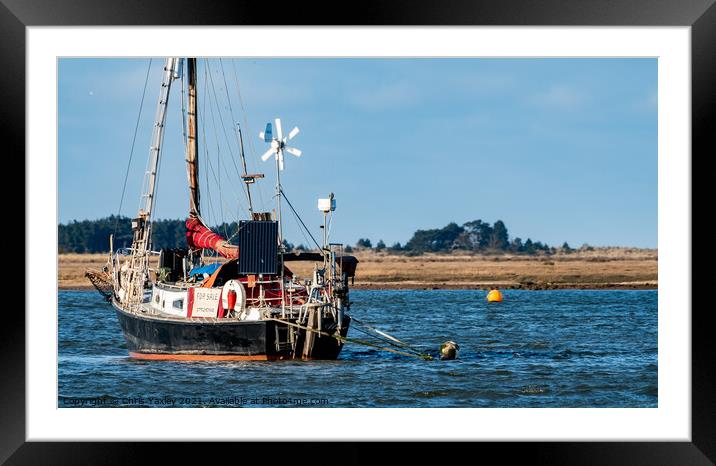 Sailing boat for sale in Wells-Next-The-Sea, Norfolk Framed Mounted Print by Chris Yaxley