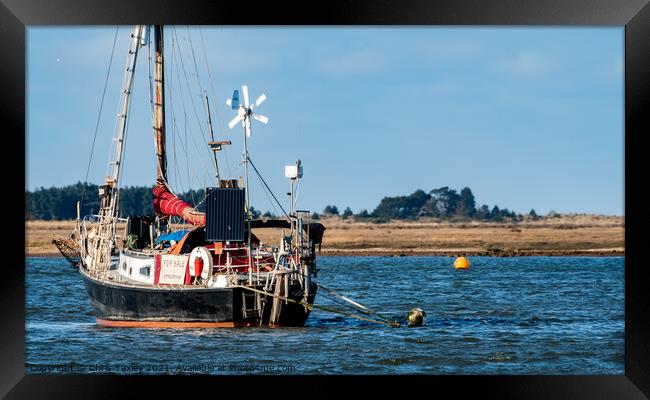 Sailing boat for sale in Wells-Next-The-Sea, Norfolk Framed Print by Chris Yaxley