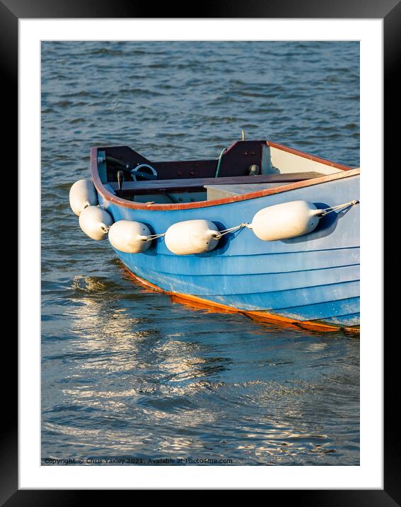 Moored boat, Wells-Next-The-Sea Framed Mounted Print by Chris Yaxley