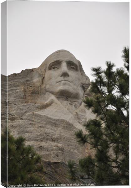 George Washington, Mount Rushmore Canvas Print by Sam Robinson