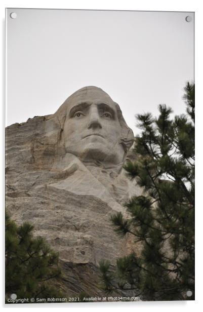 George Washington, Mount Rushmore Acrylic by Sam Robinson