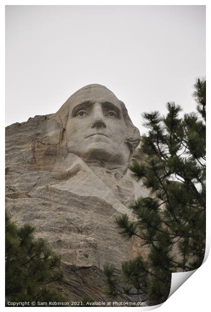 George Washington, Mount Rushmore Print by Sam Robinson