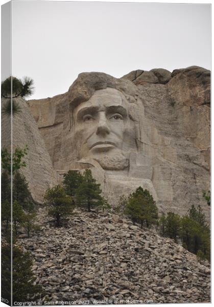 Abraham Lincoln, Mount Rushmore National Memorial Canvas Print by Sam Robinson
