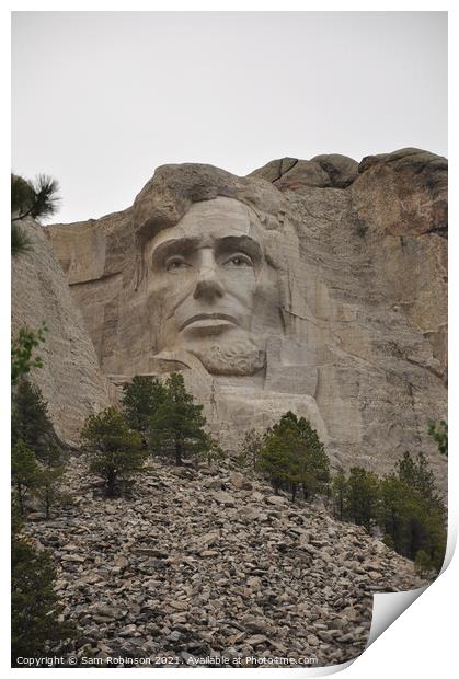 Abraham Lincoln, Mount Rushmore National Memorial Print by Sam Robinson