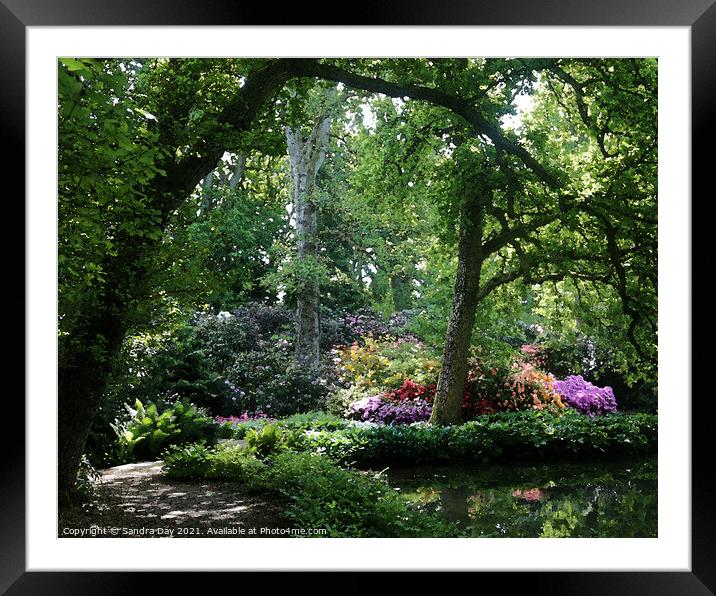 Water Garden Longstock Park 06 Framed Mounted Print by Sandra Day