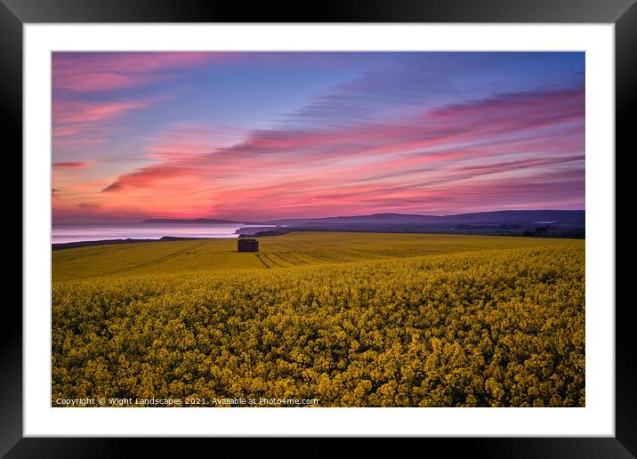 Sunset Afterglow At Chale Isle Of Wight Framed Mounted Print by Wight Landscapes