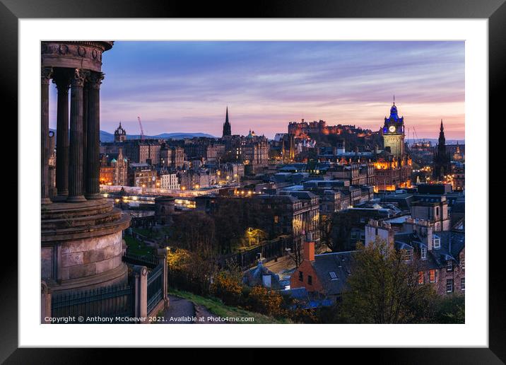 Calton Hill Edinburgh  Framed Mounted Print by Anthony McGeever