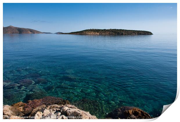 Calm Mediterranean Sea Print by Kasia Design