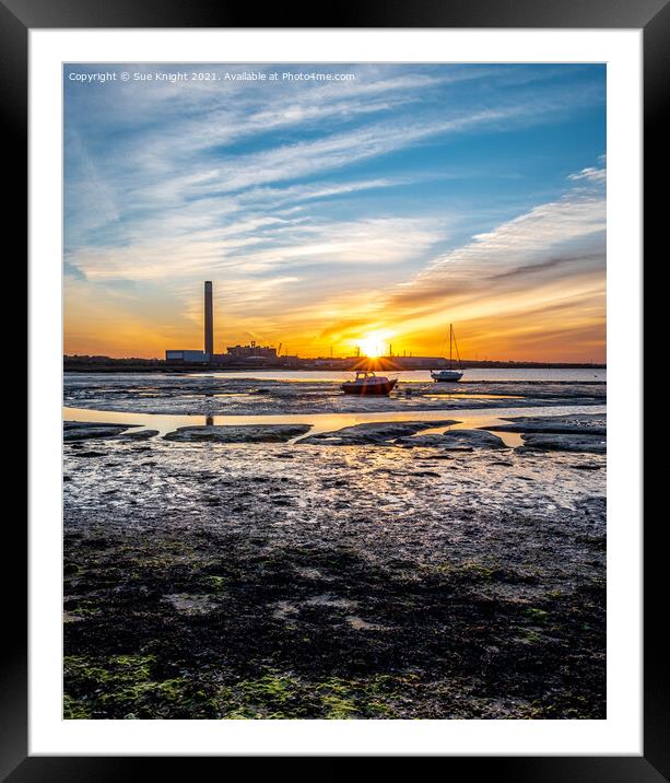 Sunset across Southampton Water  Framed Mounted Print by Sue Knight