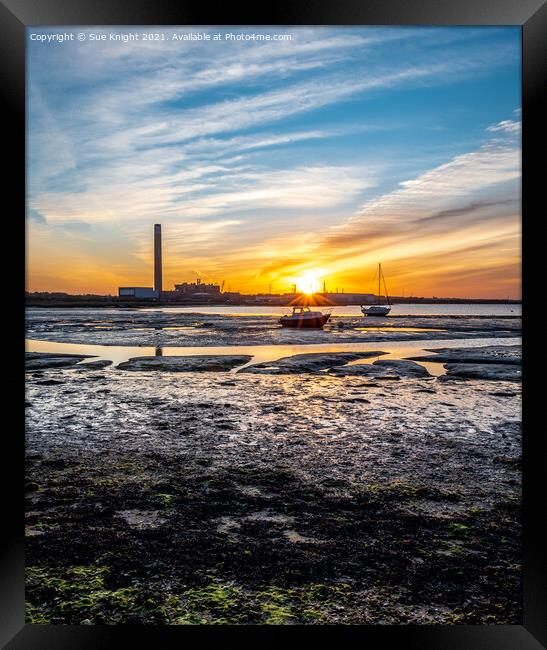 Sunset across Southampton Water  Framed Print by Sue Knight