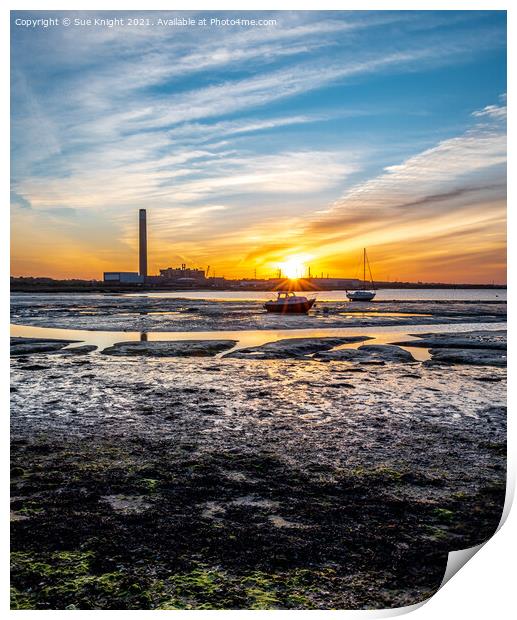 Sunset across Southampton Water  Print by Sue Knight