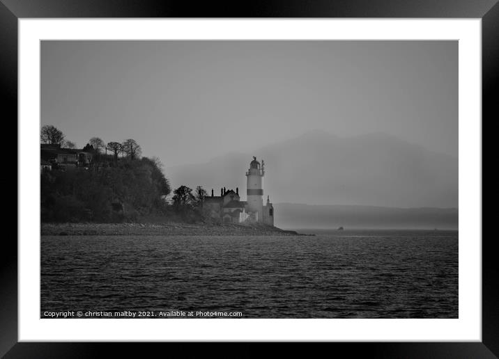 Cloch Lighthouse  Framed Mounted Print by christian maltby