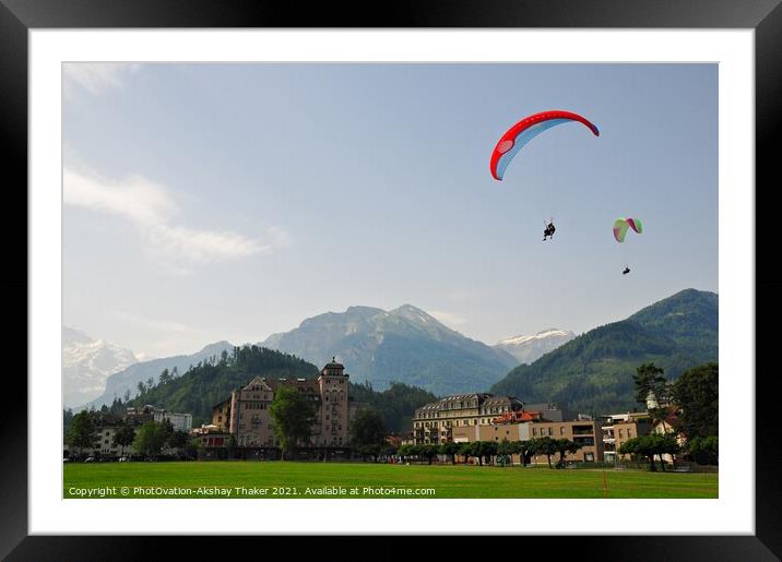 A group of people enjoying paragliding  Framed Mounted Print by PhotOvation-Akshay Thaker