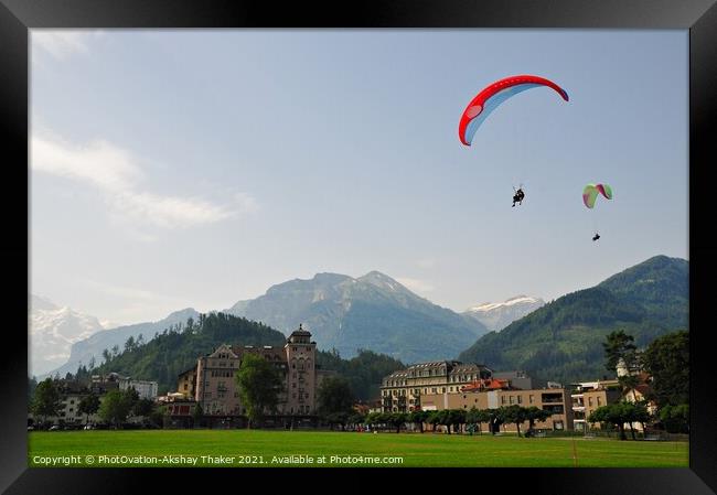 A group of people enjoying paragliding  Framed Print by PhotOvation-Akshay Thaker