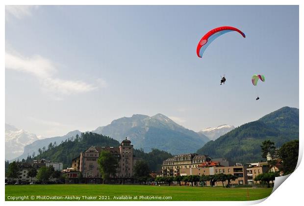 A group of people enjoying paragliding  Print by PhotOvation-Akshay Thaker