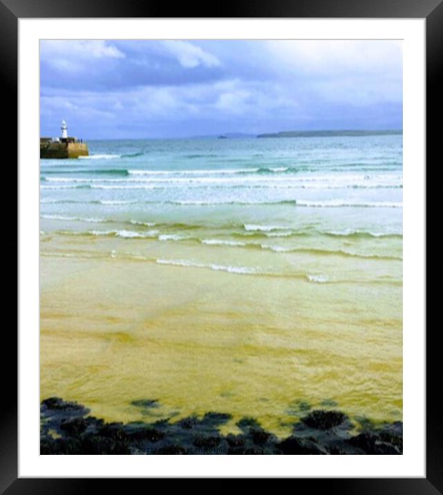 Sky, sea, sand Framed Mounted Print by Deborah Welfare