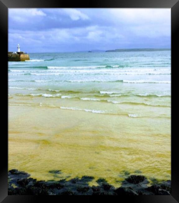 Sky, sea, sand Framed Print by Deborah Welfare