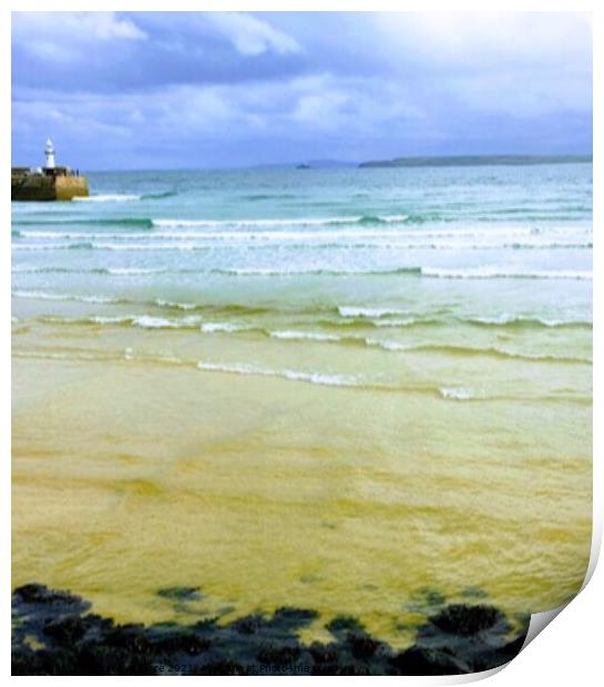 Sky, sea, sand Print by Deborah Welfare