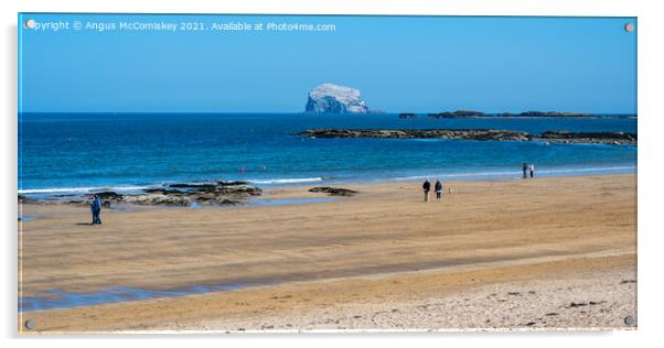 Beach, Bay and Bass Rock panorama Acrylic by Angus McComiskey