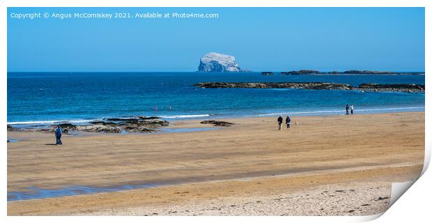 Beach, Bay and Bass Rock panorama Print by Angus McComiskey