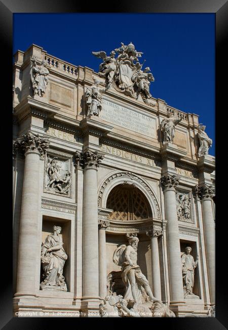 Top of famous Trevi Fountain in Rome, Italy. Framed Print by M. J. Photography