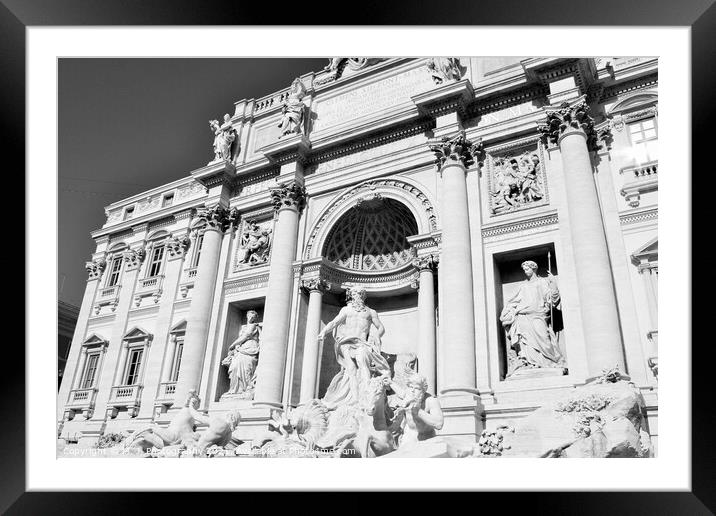 famous Trevi Fountain in Rome, Italy. Framed Mounted Print by M. J. Photography