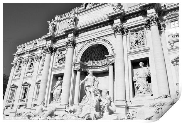 famous Trevi Fountain in Rome, Italy. Print by M. J. Photography