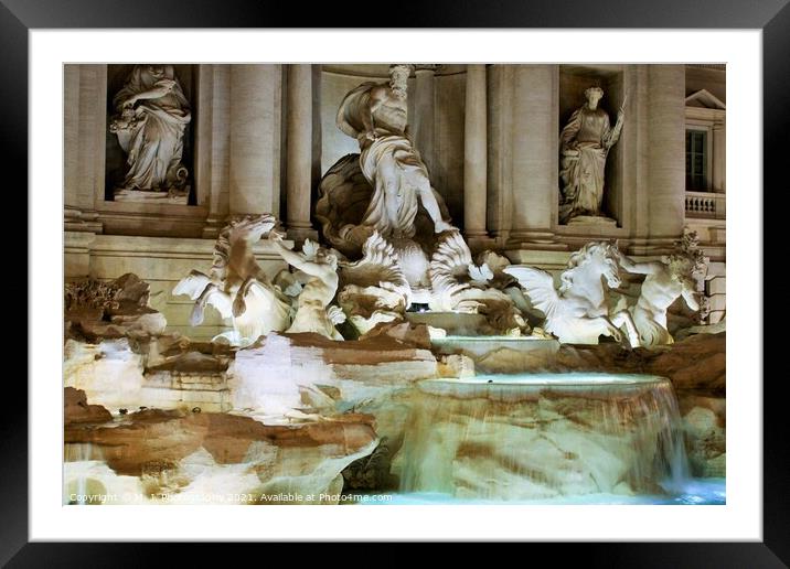 The Trevi Fountain details (Italian: Fontana di Trevi) in Rome,  Framed Mounted Print by M. J. Photography