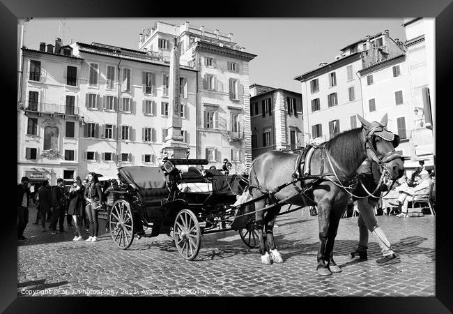 Rome, Piazza Parthenon  Framed Print by M. J. Photography