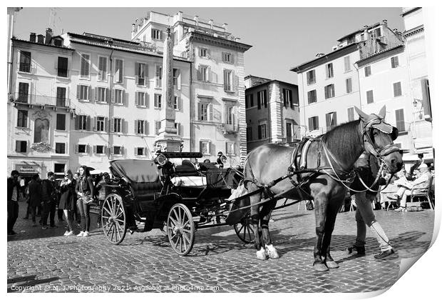 Rome, Piazza Parthenon  Print by M. J. Photography