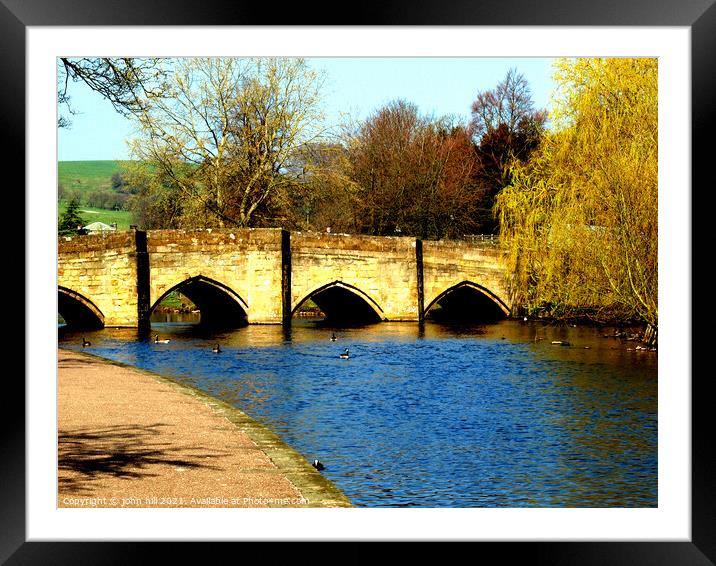 Bakewell bridge in Derbyshire; Framed Mounted Print by john hill