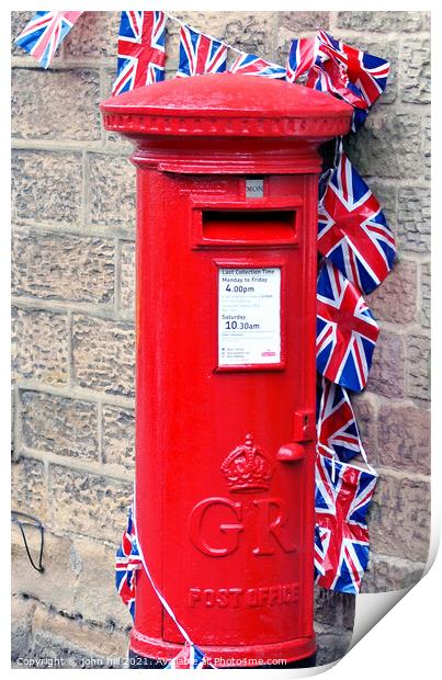 British red post box Print by john hill