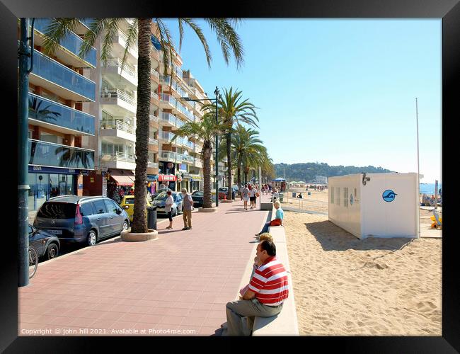 Lloret de Mar promenade in Spain. Framed Print by john hill