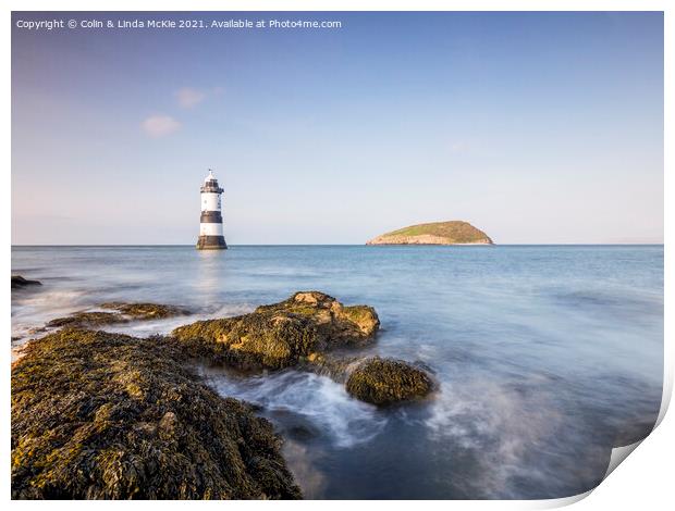 Evening Light, Penmon Lighthouse, Anglesey Print by Colin & Linda McKie