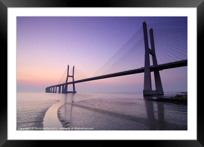 Vasco da Gama bridge, Lisbon, at dawn Framed Mounted Print by Paulo Rocha