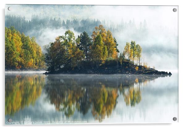 Misty Tranquility at Loch Garry Acrylic by Barbara Jones