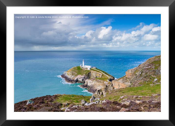South Stack Lighthouse, Anglesey Framed Mounted Print by Colin & Linda McKie