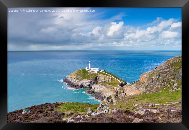 South Stack Lighthouse, Anglesey Framed Print by Colin & Linda McKie