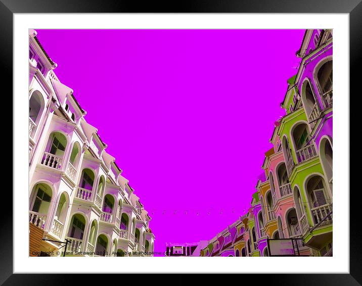 Low angle view of ancient two row of upper floors  Framed Mounted Print by Hanif Setiawan