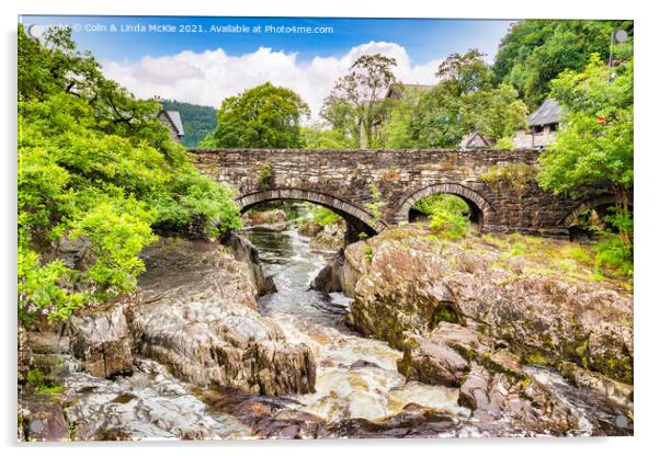 Pont y Pair Bridge and River Llugwy, Betws-y-Coed Acrylic by Colin & Linda McKie
